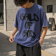Child of God Vintage Washed T-Shirt in Blue