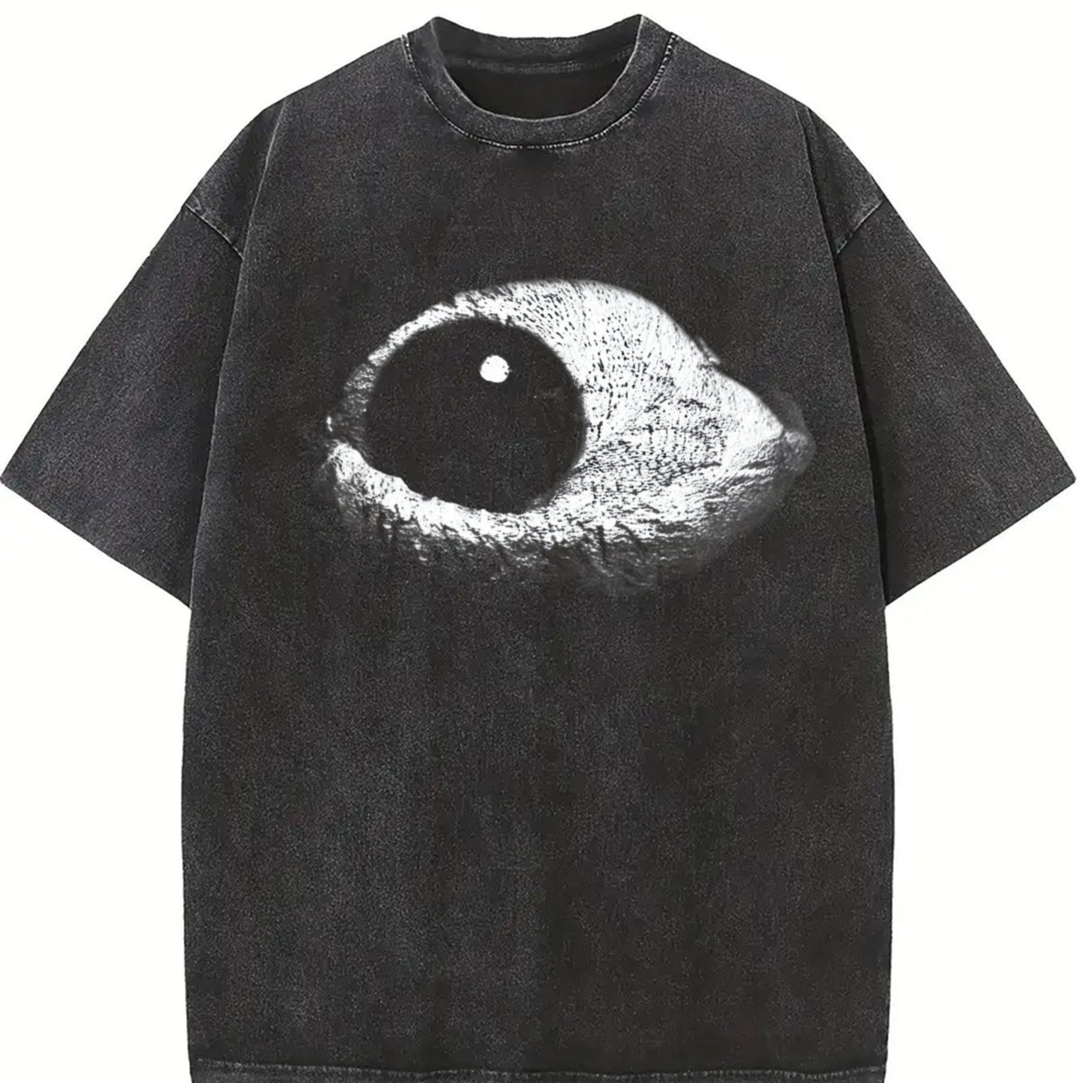 Dark Wind Eye Gothic Grunge Y2k Emo Scene Amity Affliction Vintage Washed T-Shirt in Black