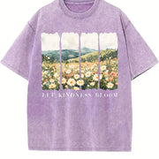 Let Kindness Bloom Vintage Washed T-Shirt in Purple
