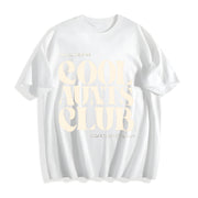 Aunts Club Letter Ladies Cotton T-Shirt in White