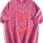 Vengeance Skull Vintage Washed T-Shirt in Red