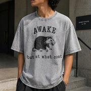 Awake at What Cost Vintage Washed T-Shirt in Gray