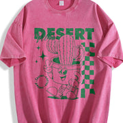 Retro Mascot Desert 90s Vintage Washed T-Shirt in Red