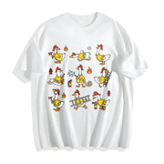 Firefighter Goose Fire Dept Cotton T-Shirt in White