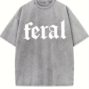 Feral Human Vintage Washed T-Shirt in Gray