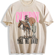 Country Music 90S Country Vintage Washed T-Shirt in Beige