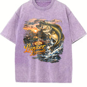 Lunker Legends Fishing 90s Vintage Washed T-Shirt in Purple