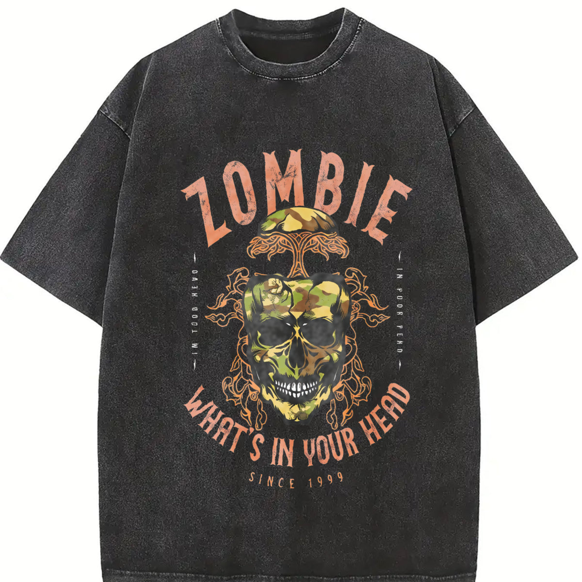 Retro Music Rock Band Concert vintage washed oversized T-shirt in Black