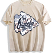Outdoor USA Camo Vintage Washed T-Shirt in Beige