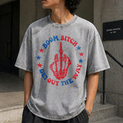 Boom Bitch Get Out the Way Vintage Washed T-Shirt in Gray