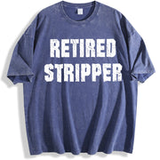 Hilarious For Strippers With Bold Designs vintage washed oversized T-shirt in Blue