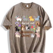 A Premium a Pleated Vintage Washed T-Shirt in Brown