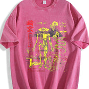 Yugen Occult Skeleton Snake Vintage Washed T-Shirt in Red