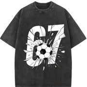 67 Soccer Vintage Washed T-Shirt in Black