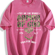 Camo Armor Of God Christians Religious Camouflage Christ vintage washed oversized T-shirt in Red