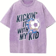 Kickin' It with My Kid Vintage Washed T-Shirt in Purple