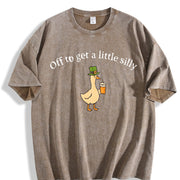 Off To Get A Little Silly St Patricks Day vintage washed oversized T-shirt in Brown