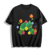 Eat the Rich the Very Hungry Caterpillar Cotton T-Shirt in Black