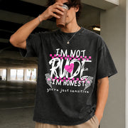 Letter Ladies Vintage Washed T-Shirt in Black