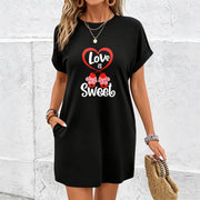 Love Is Sweet Cotton T-Shirt in Black