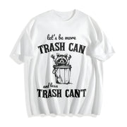 More Trash Can Raccoon Cotton T-Shirt in White
