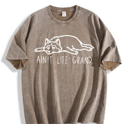 Ain't Life Grand Dog Lover Vintage Washed T-Shirt in Brown