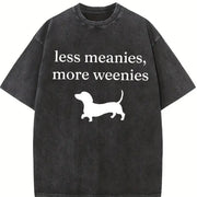 Less Meanies More Weenies Vintage Washed T-Shirt in Black