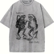 Born to Dilly Dally Frog Vintage Washed T-Shirt in Gray