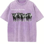 Thank a Farmer vintage washed oversized T-shirt in Purple