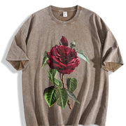 Red Rose Vintage Washed T-Shirt in Brown