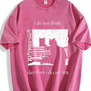 Black Cat 1pc Water Vintage Washed T-Shirt in Red