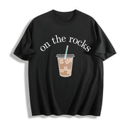 Iced Coffee Lover Multi Color Cotton T-Shirt in Black
