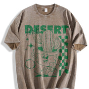 Retro Mascot Desert 90s Vintage Washed T-Shirt in Brown