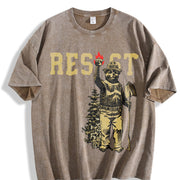 Smokey Bear Resist Vintage Washed T-Shirt in Brown