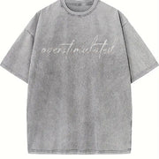 Overstimulated Sarcastic Vintage Washed T-Shirt in Gray