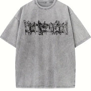 Western Saddle Cowgirl Country Horse Western Stuff Western Vintage Washed T-Shirt in Gray