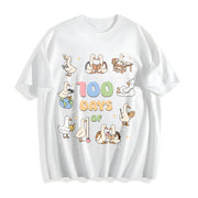 100 Days of School Goose Teacher Cotton T-Shirt in White