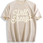 Well Sheeyit Vulgar Crude vintage washed oversized T-shirt in Beige