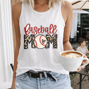 Baseball Mom Women's Color Cotton Tank Top in White