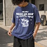 Diddly Squat Possum Vintage Washed T-Shirt in Blue