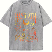 Basgiath War College Castle vintage washed oversized T-shirt in Gray