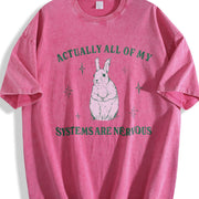 Actually All of My Systems Are Nervous Mental Health Vintage Washed T-Shirt in Red
