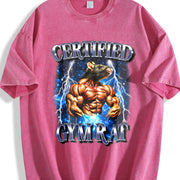 Certified Gym Rat 90s Vintage Washed T-Shirt in Red
