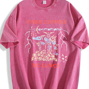 Acid Retro Vintage Washed T-Shirt in Red