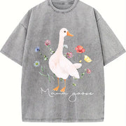 Mama Goose Silly Goose Vintage Washed T-Shirt in Gray