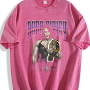 WWE Rhea Ripley Wash Iconic Wrestling Classic Fan vintage washed oversized T-shirt in Red
