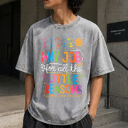 I Love My Job for All the Little Reasons Vintage Washed T-Shirt in Gray