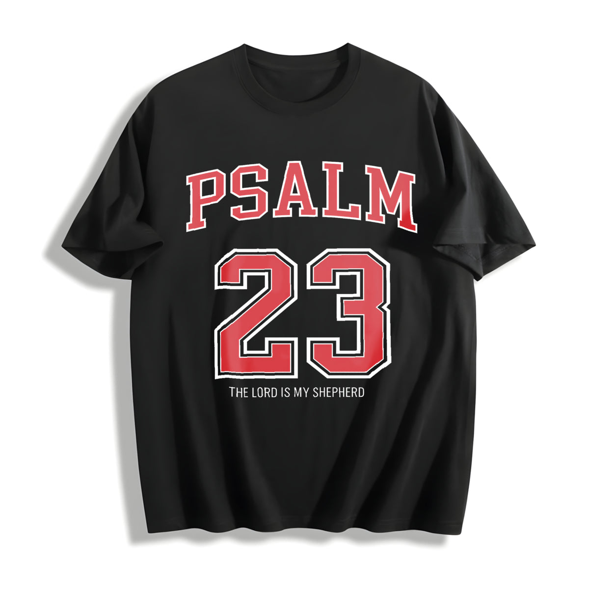 Classic Letter Size 23 Cotton T-Shirt in Black