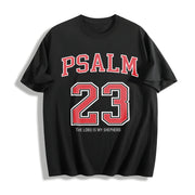 Classic Letter Size 23 Cotton T-Shirt in Black