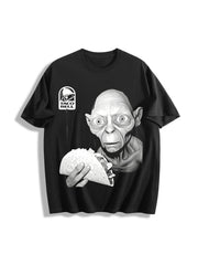 Taco Bell Gollum LOTR Cotton T-Shirt in Black